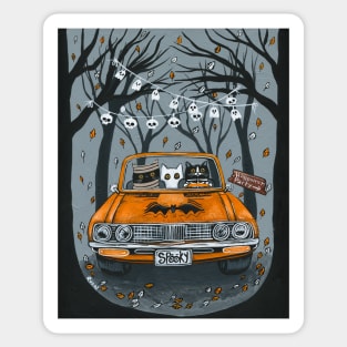 A Spooky Drive In the Spooky Woods Sticker